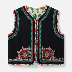 STELLA MCCARTNEY - REVERSIBLE VEST WITH EMBROIDERED EDGES